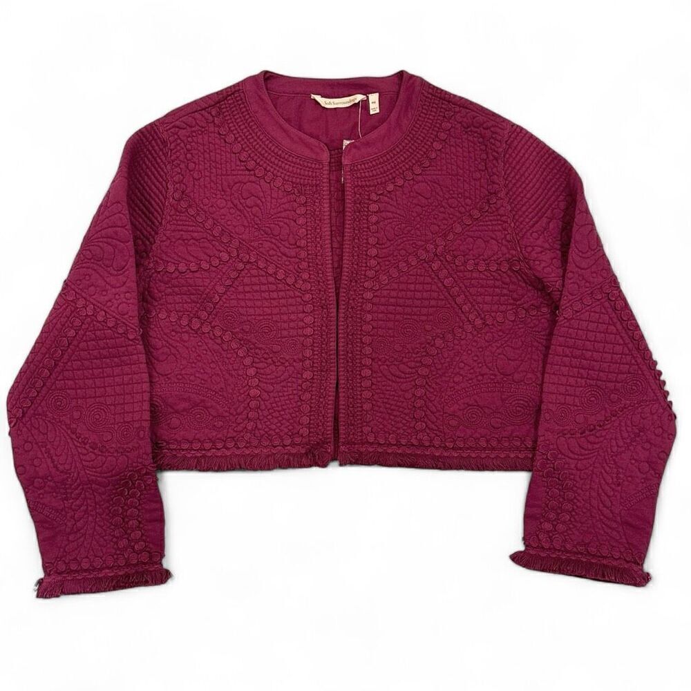 NWT Soft Surroundings Quilted Cropped Jacket Sz PM Boho Western Cottagecore